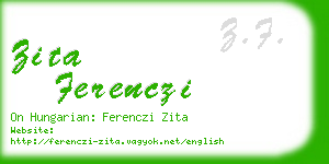 zita ferenczi business card